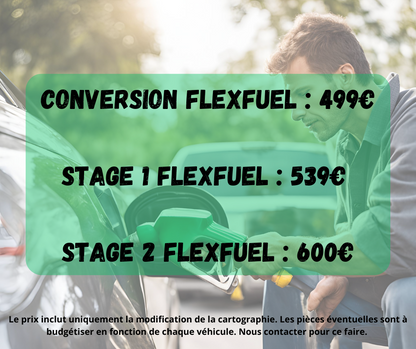 Conversion flexfuel Reprogrammation moteur bio éthanol E95 Saverne Strasbourg Alsace