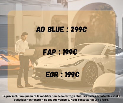 Reprogrammation moteur stage 1 stage 2 FAP EGR Ad-Blue Pop and bang Fart à Saverne Strasbourg Alsace